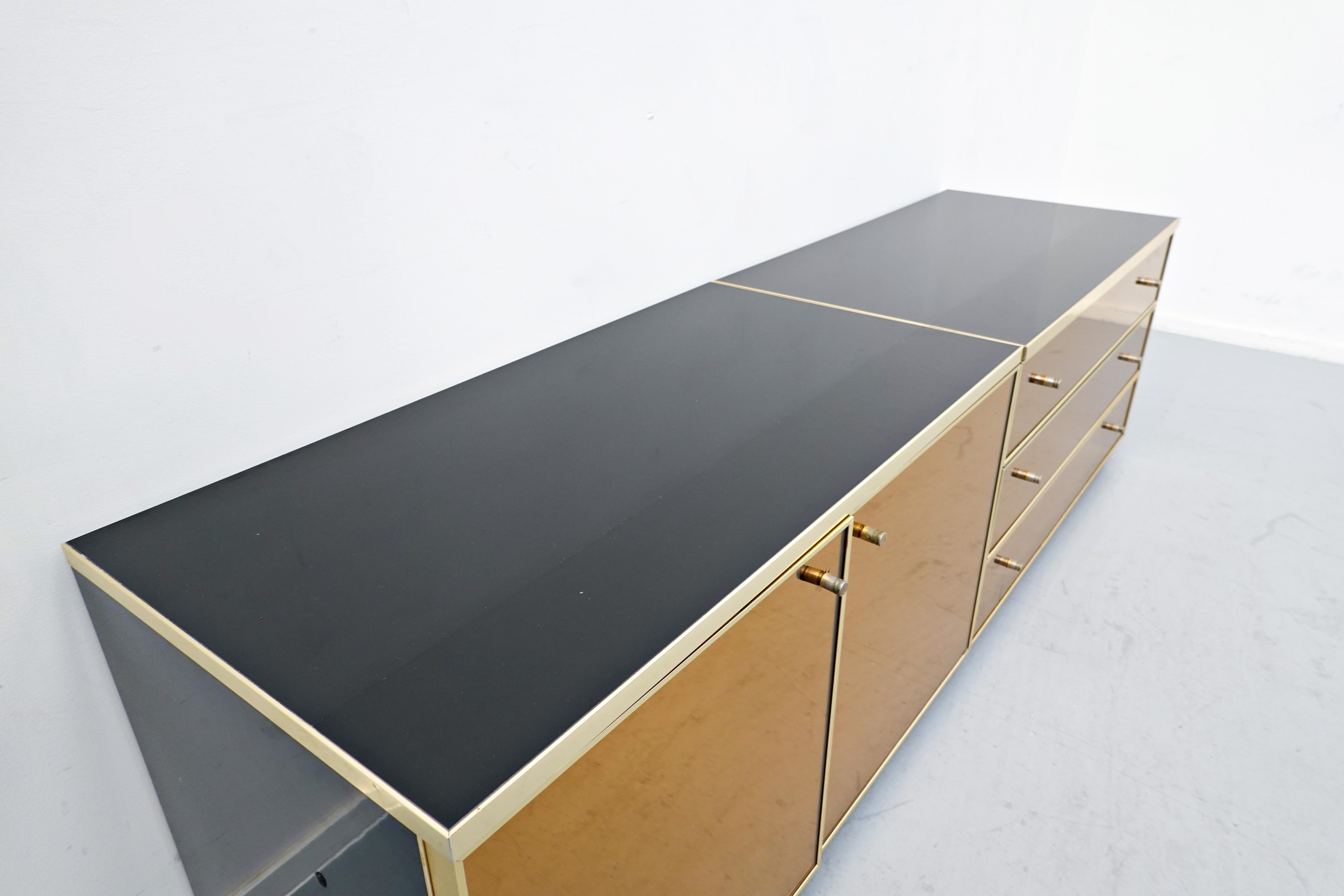 20th Century Italian Black and Gold Sideboard, 1970s