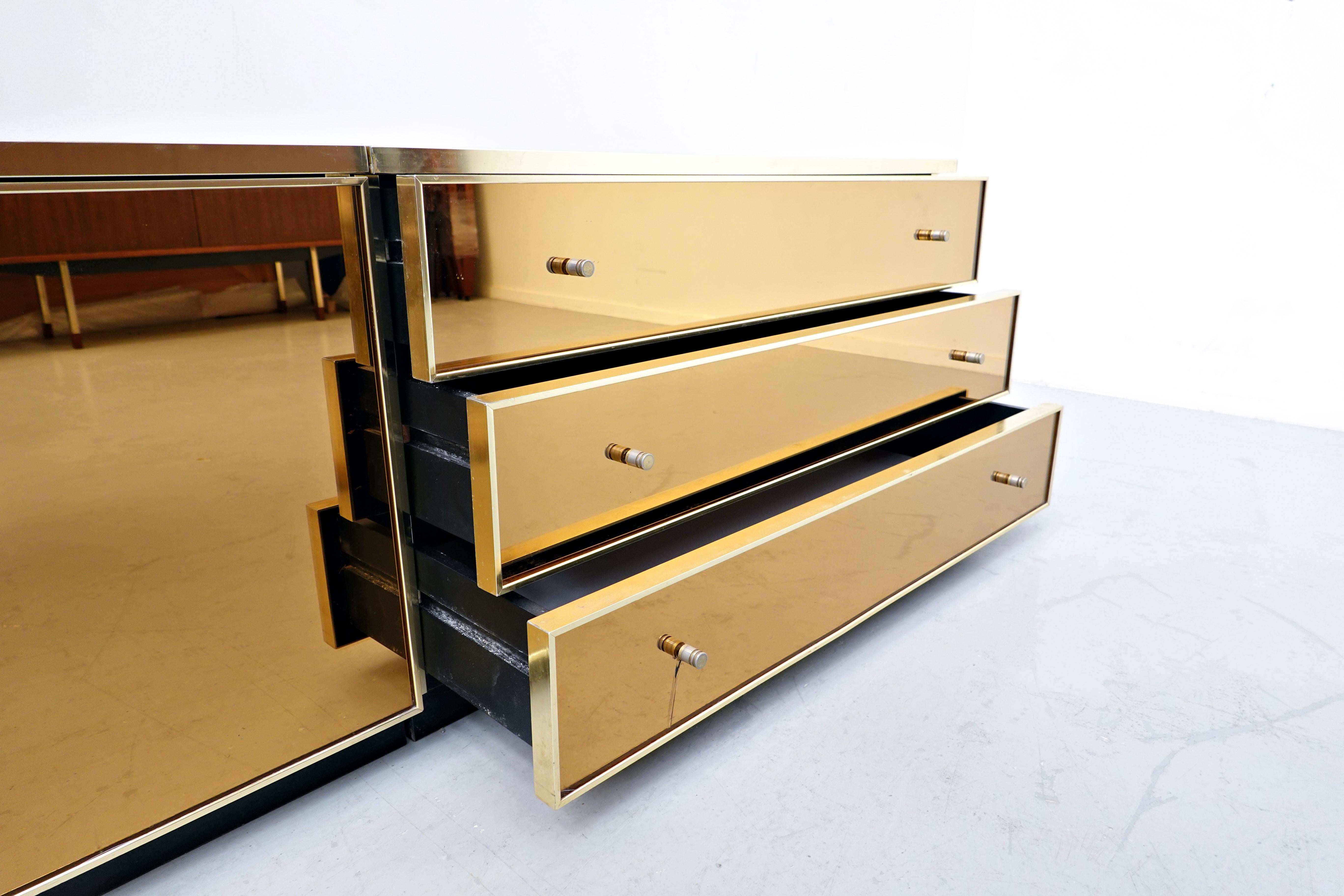 Italian Black and Gold Sideboard, 1970s 2