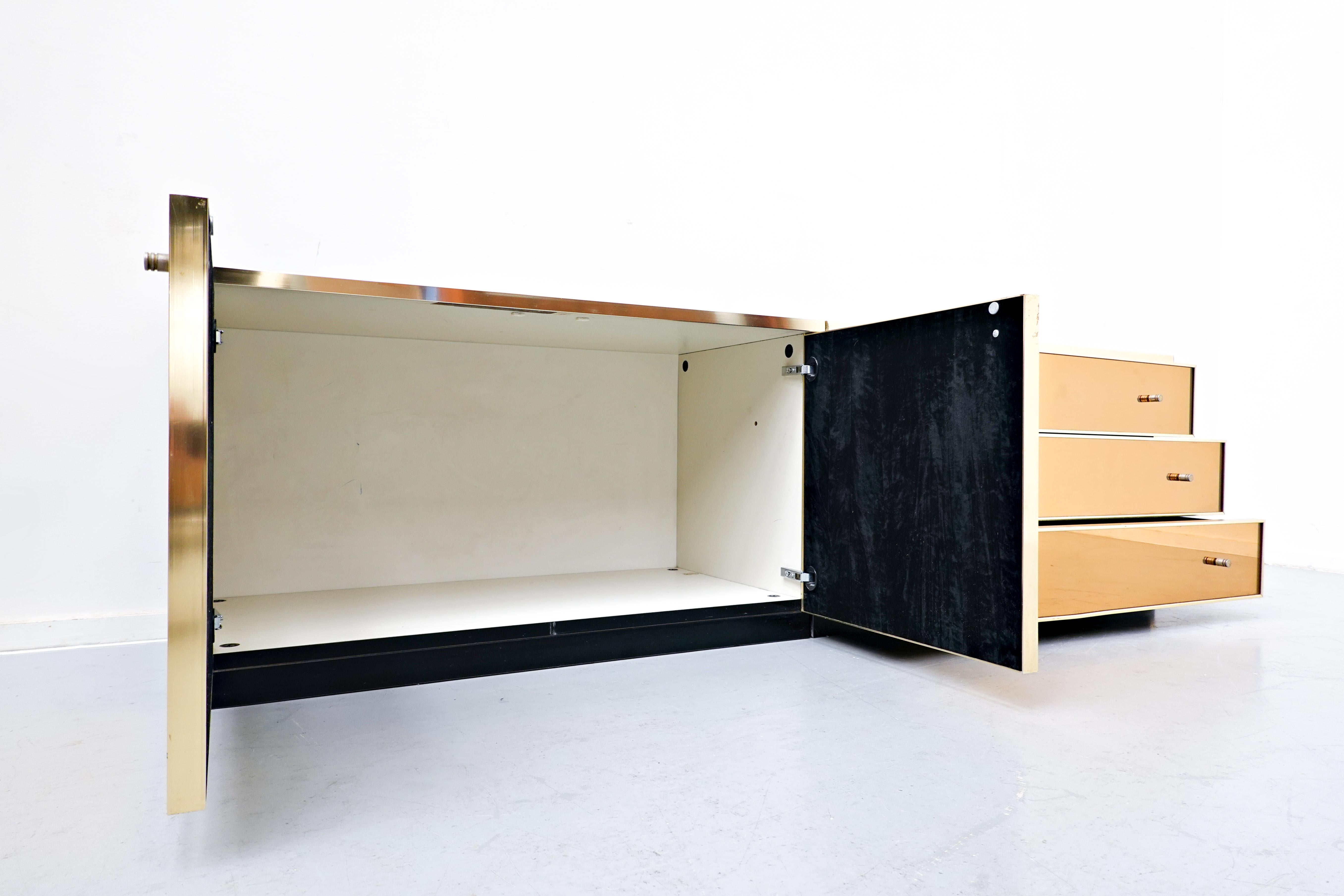 Italian Black and Gold Sideboard, 1970s 3