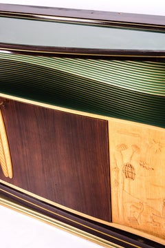 Italian Sideboard and Mirror by Vittorio Dassi, 1950s