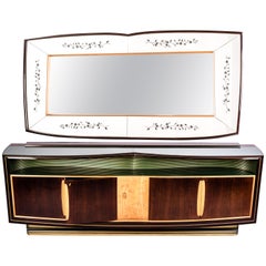 Credenza e specchio italiani di Vittorio Dassi, anni '50