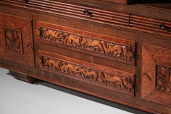 Italian sideboard by Pier Luigi Colli, decorated with ships and horses, 1940s