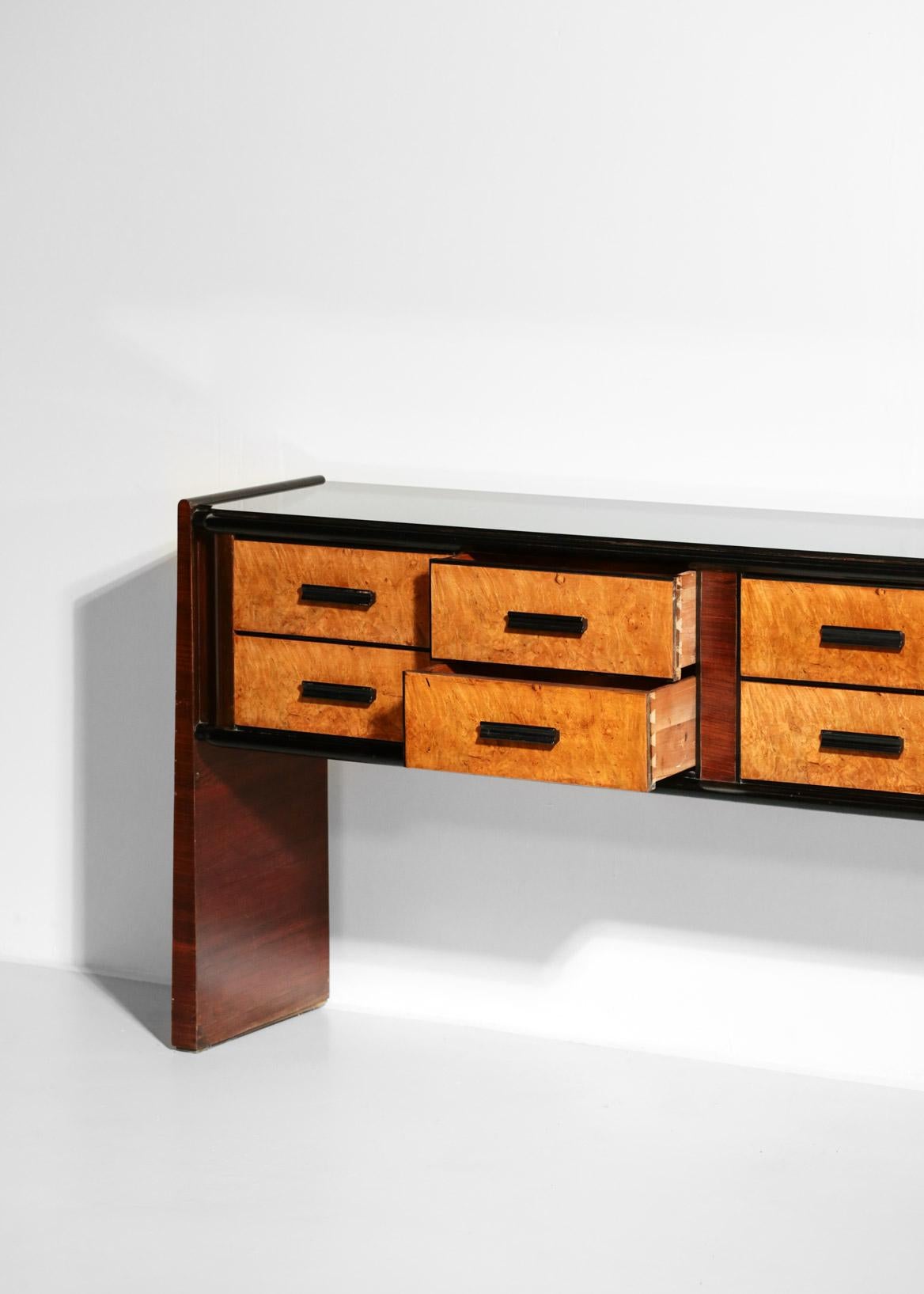 Italian Sideboard or Console Burl Wood, 1960s 8