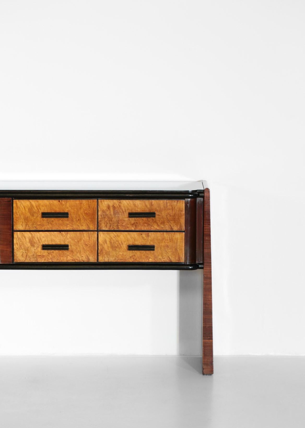 Italian Sideboard or Console Burl Wood, 1960s In Good Condition In Lyon, FR