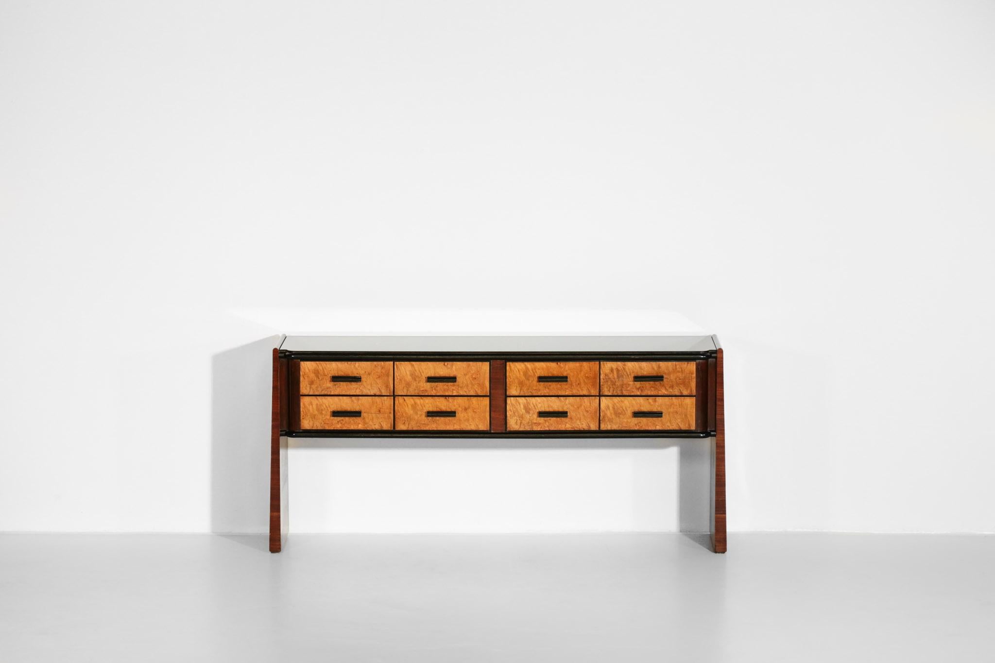 Italian Sideboard or Console Burl Wood, 1960s 1