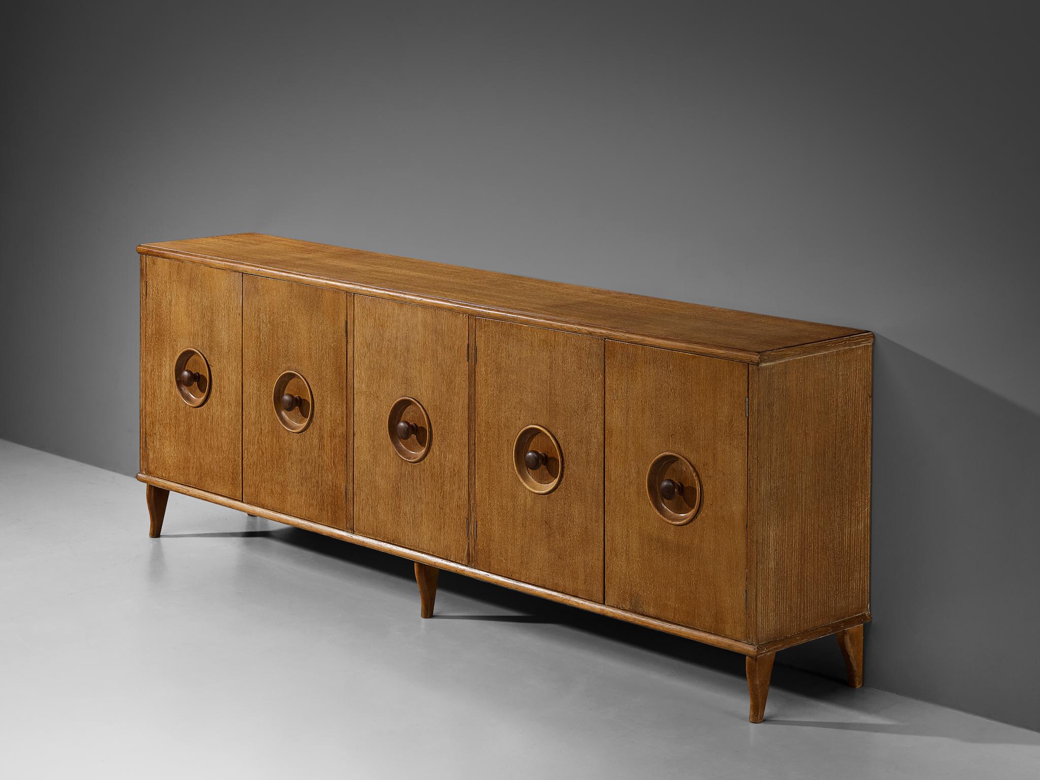 Mid-20th Century Italian Sideboard in Cerused Chestnut  For Sale