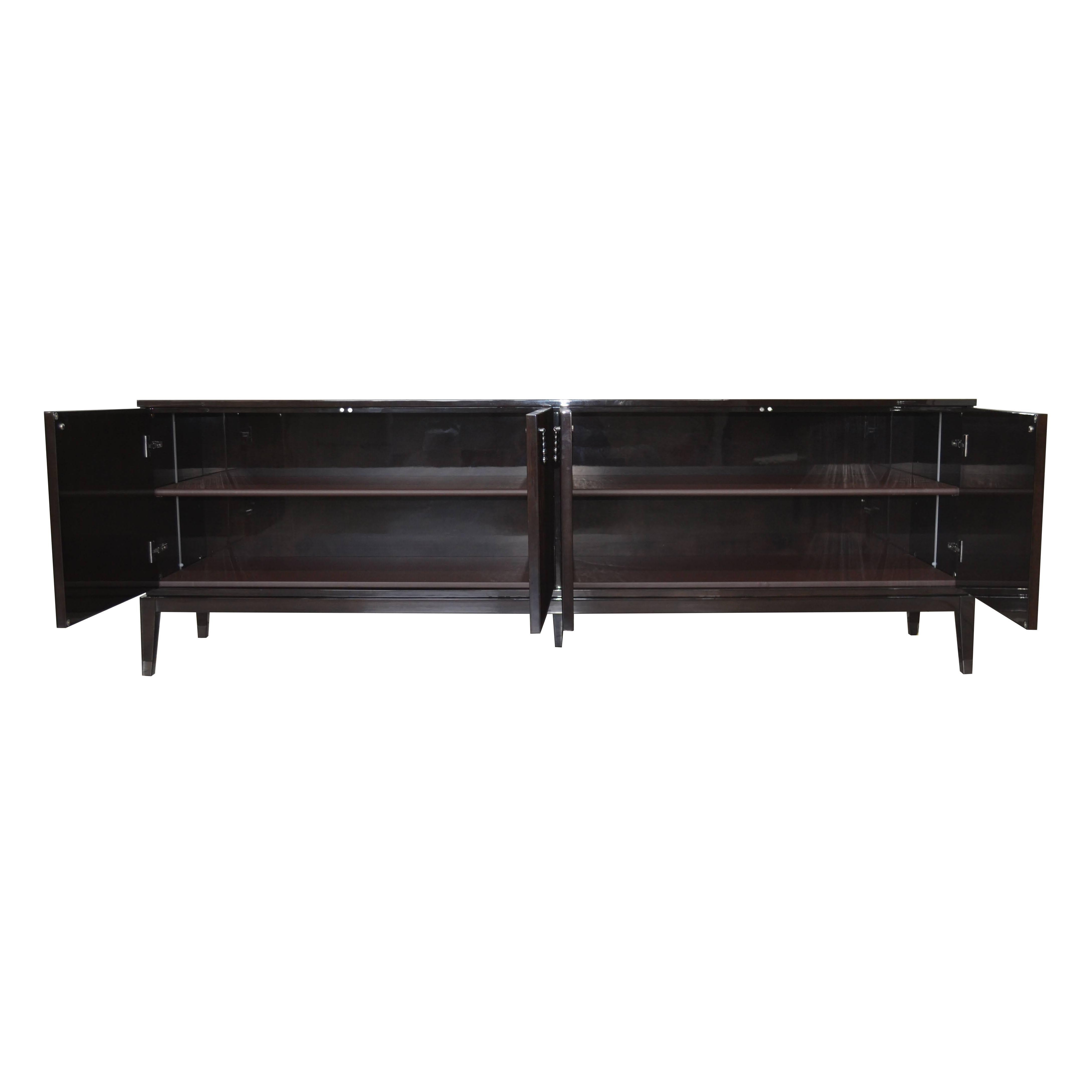Other Italian Sideboard in Ebony Brown Color with Four Doors For Sale