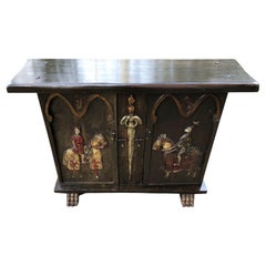 Italian Sideboard in Hand Carved and Painted Fir