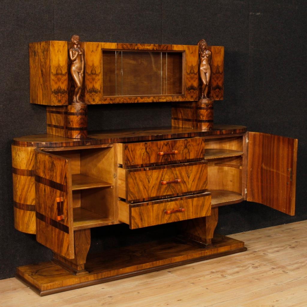 Italian Sideboard in Inlaid Wood in Art Deco Style from 20th Century 4