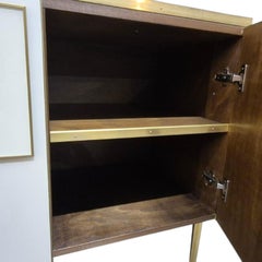 Italian Sideboard in Ivory Glass and Brass, Handcrafted by Justfurnituress