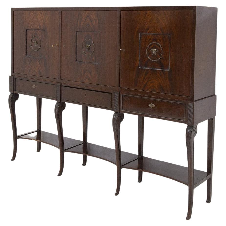 Italian Sideboard in Neoclassical Style in Mahogany Att. to Gianni Versace For Sale