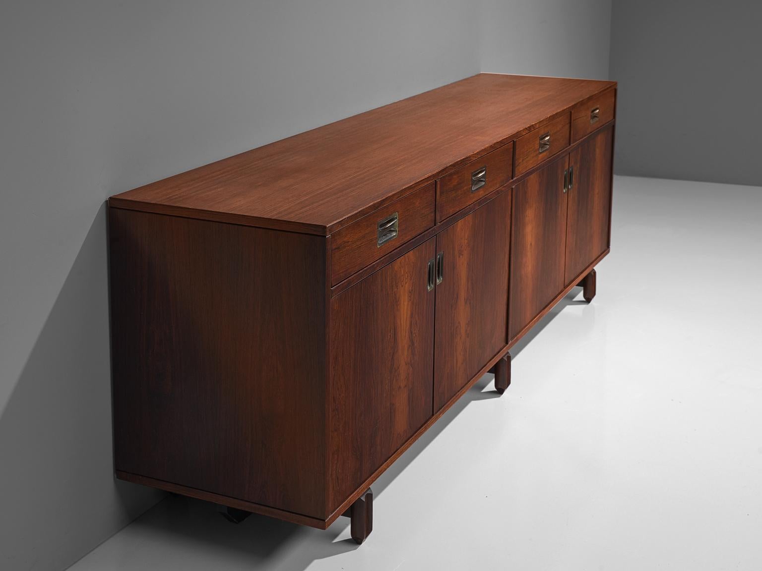 Italian Sideboard in Rosewood with Brass Details by Stilldomus 2
