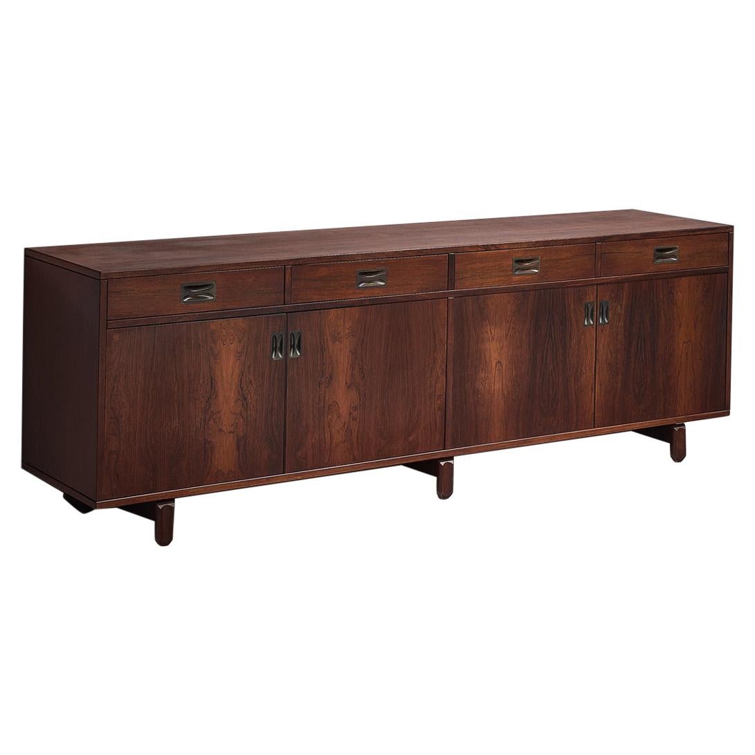 Italian Sideboard in Rosewood with Brass Details by Stilldomus