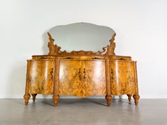 Antique Italian sideboard late baroque rococo sideboard Mobili Cantù walnut 1920