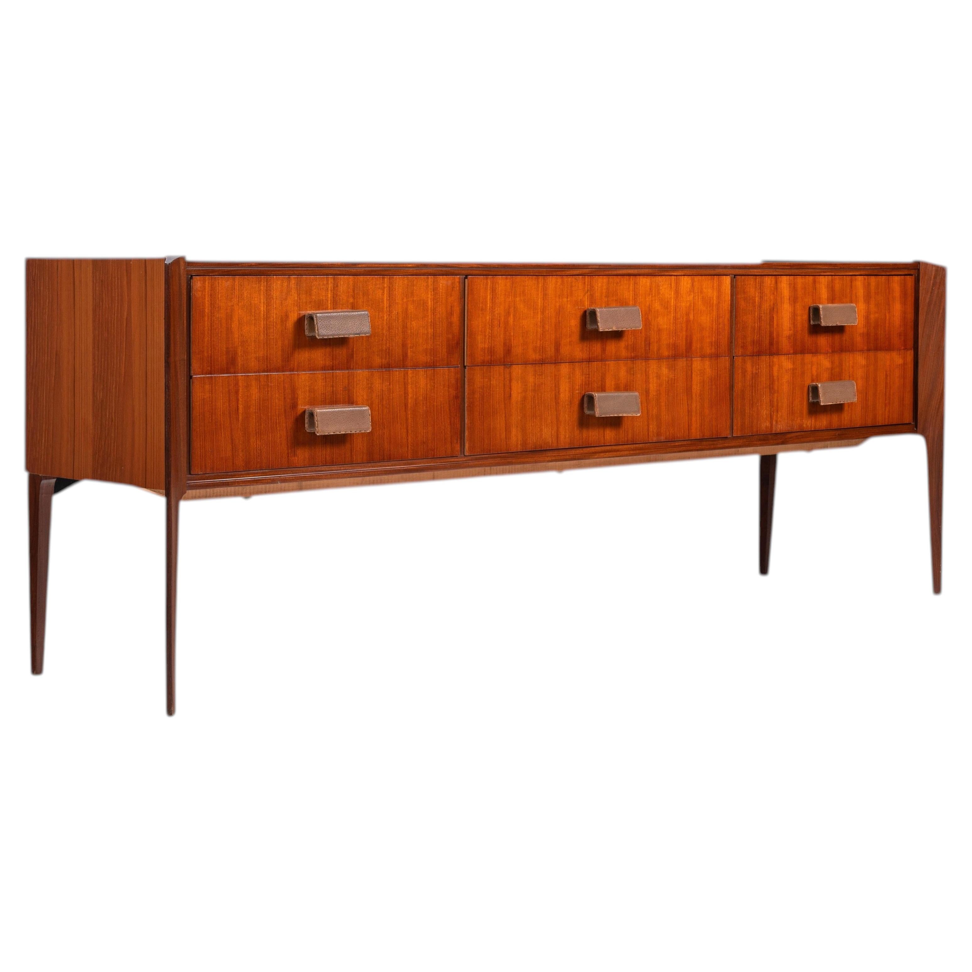 Italian sideboard or chest of drawers in teak Italy 1960