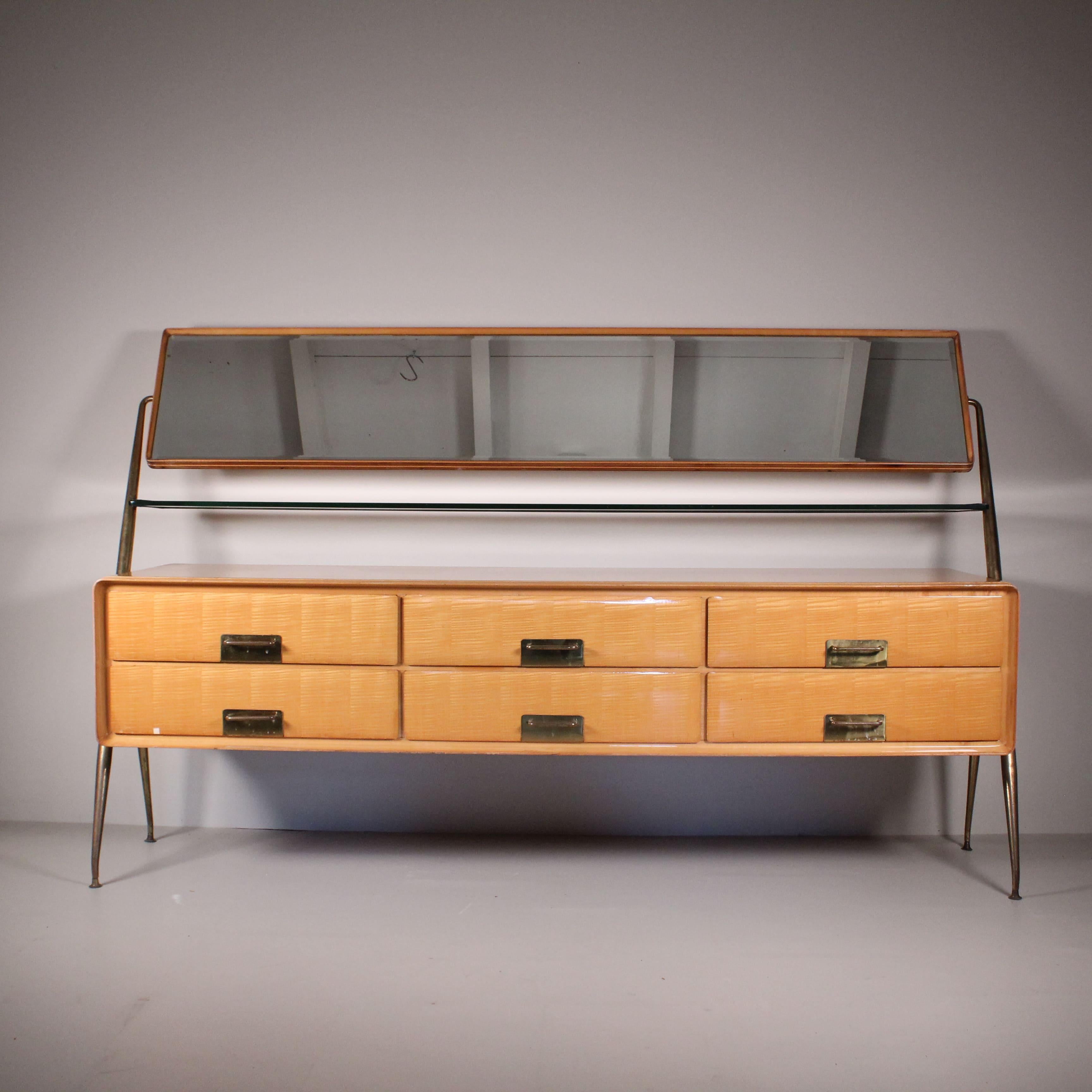 Mid-Century Modern Italian sideboard, Silvio Cavatorta, 50s For Sale