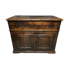 Italian Sideboard Solid Chestnut Rarity Carrara Original Patina