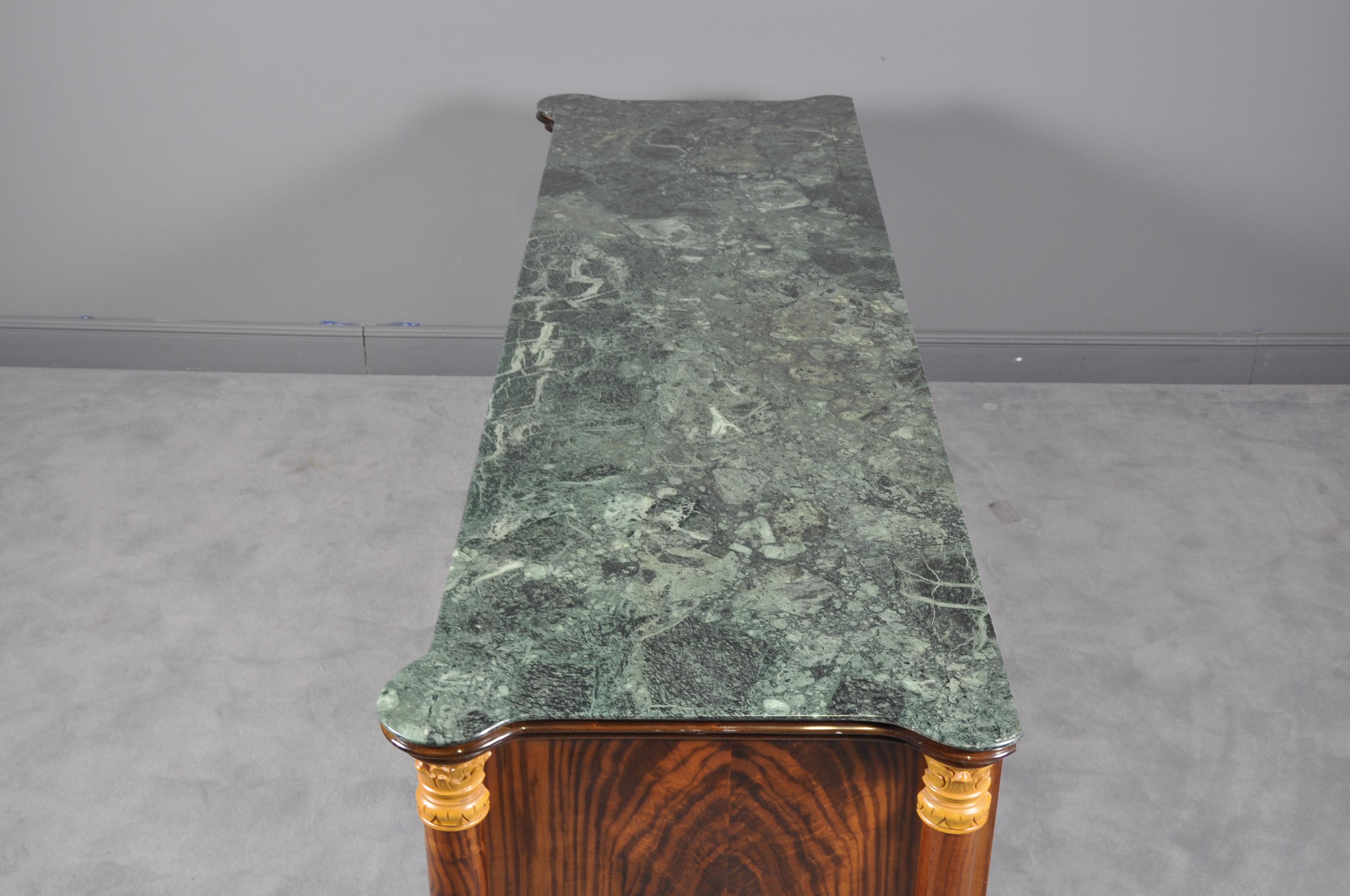 Italian Sideboard with Green Pyrenees Marble Top, 1950s For Sale 1