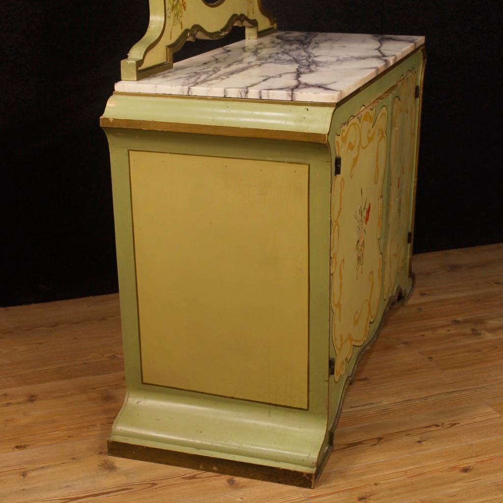 Italian Sideboard with Mirror in Painted Wood in Art Nouveau Style 2