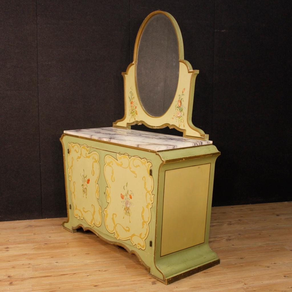 Italian Sideboard with Mirror in Painted Wood in Art Nouveau Style 4