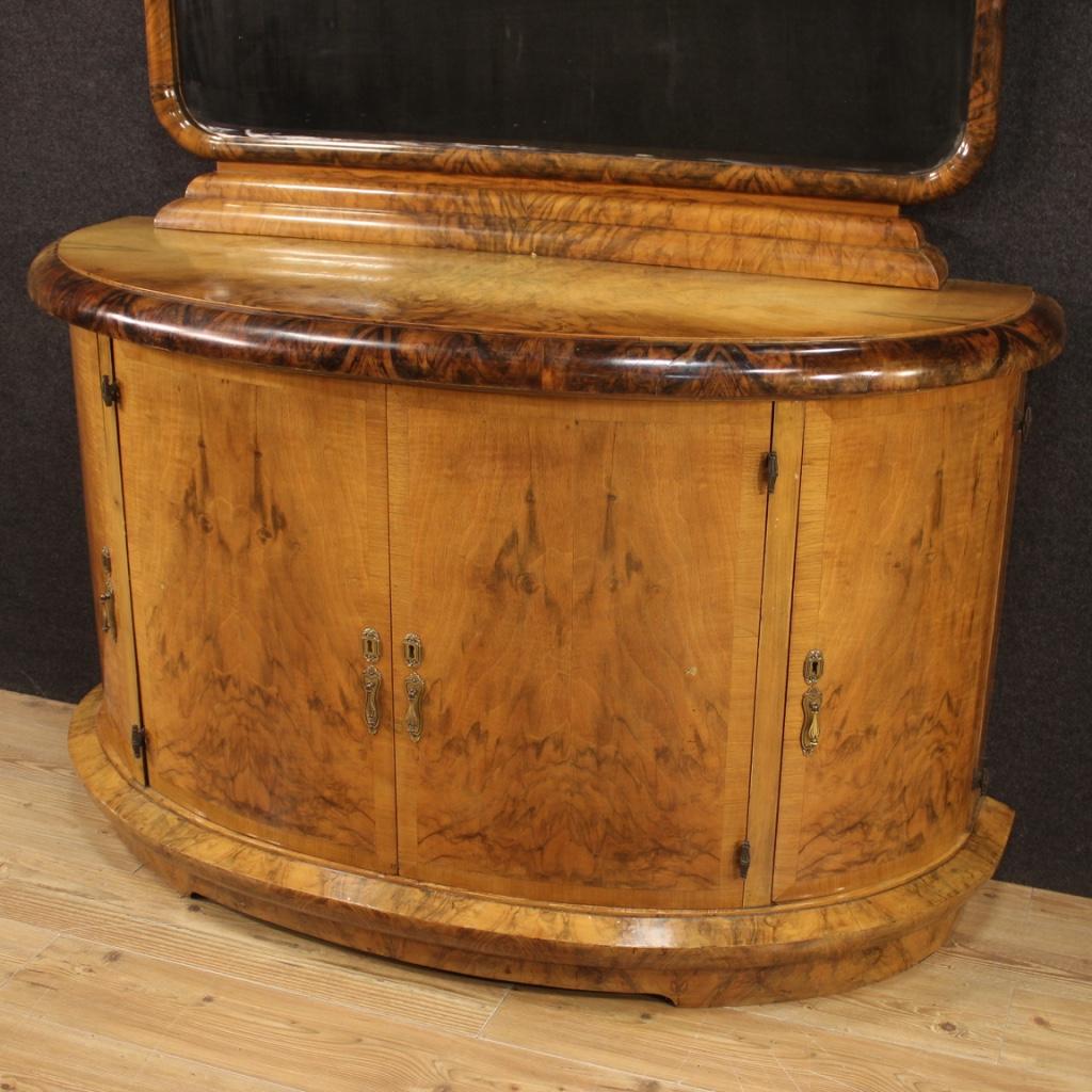 Italian Sideboard with Wooden Mirror, 20th Century For Sale 3