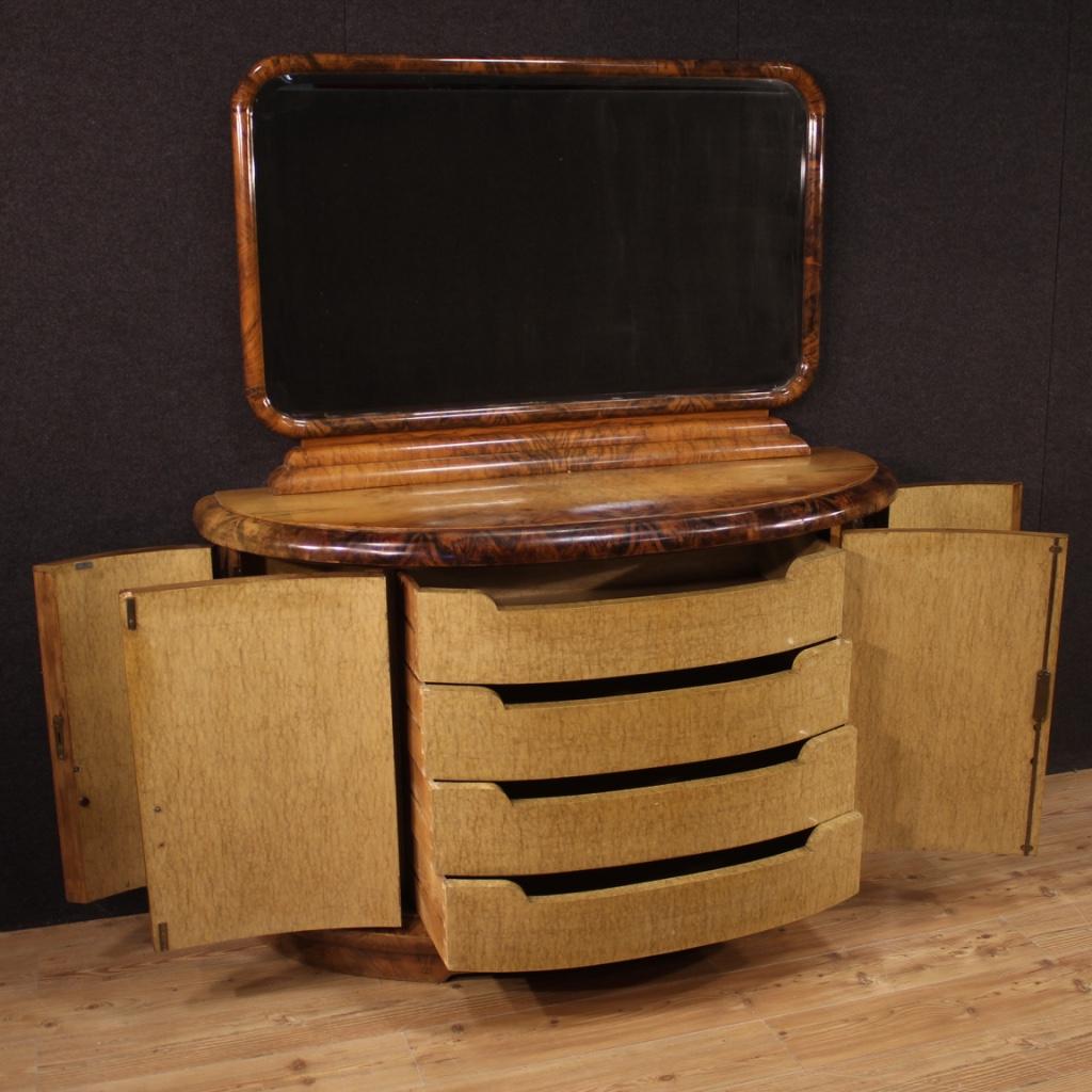 Italian Sideboard with Wooden Mirror, 20th Century For Sale 5