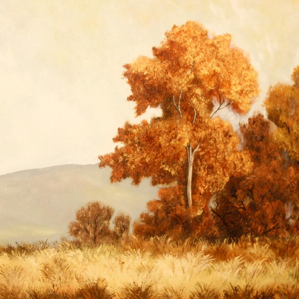 Italiano Olio su tela del XX secolo Pittura di paesaggio italiana firmata e datata, 1984 in vendita