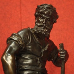 Italian Signed Bronze Sculpture Depicting a Blacksmith, 20th Century