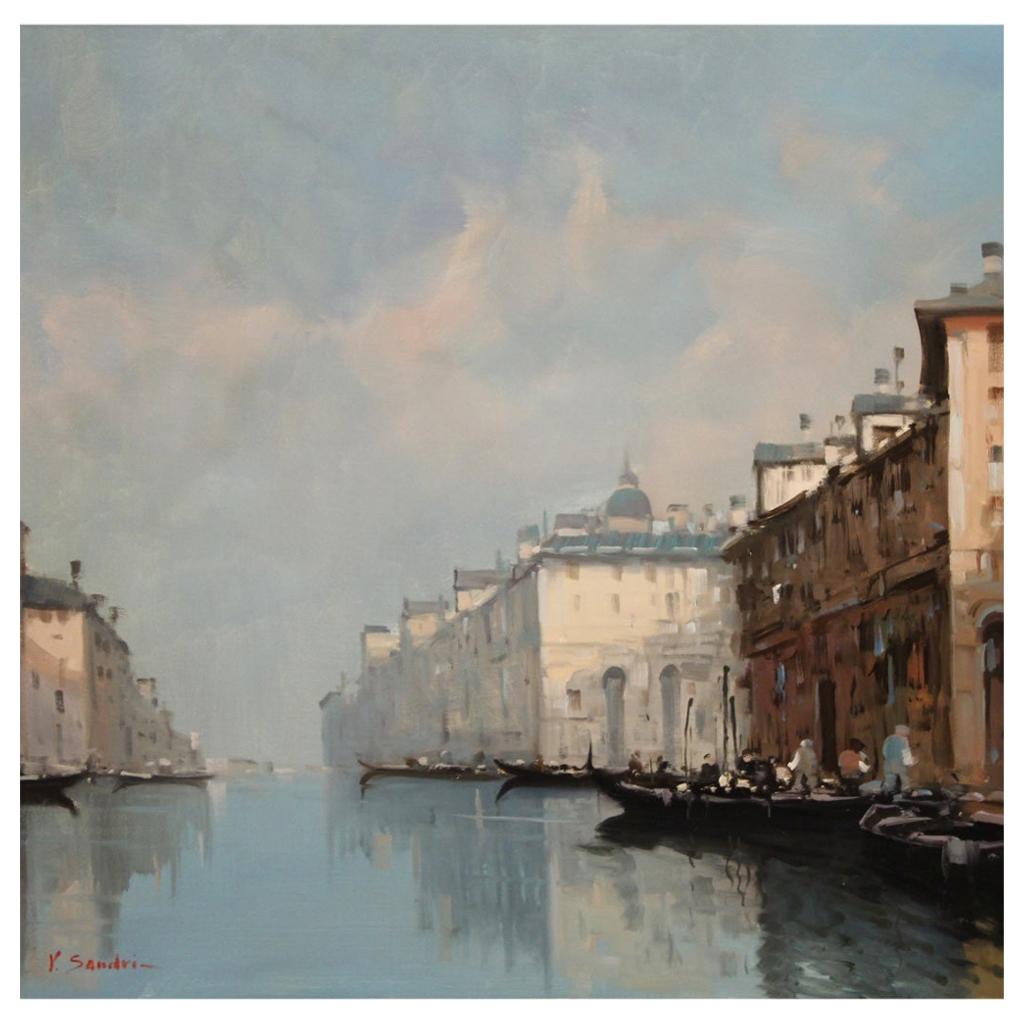 Italian Signed Oil Painting on Canvas, Venice, 20th Century For Sale