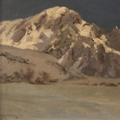 Italian Signed Painting Mountain Landscape, 20th Century