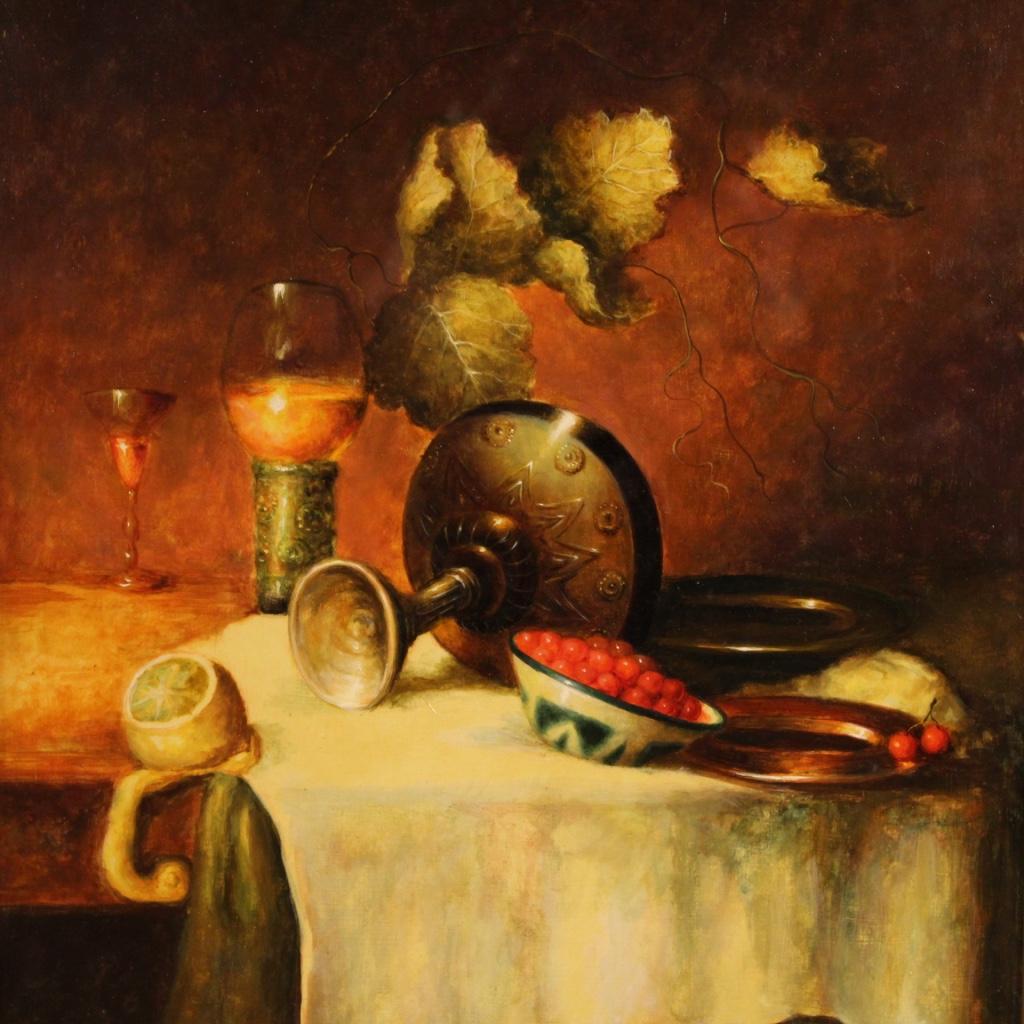 Italian Signed Painting Still Life, 20th Century For Sale 8