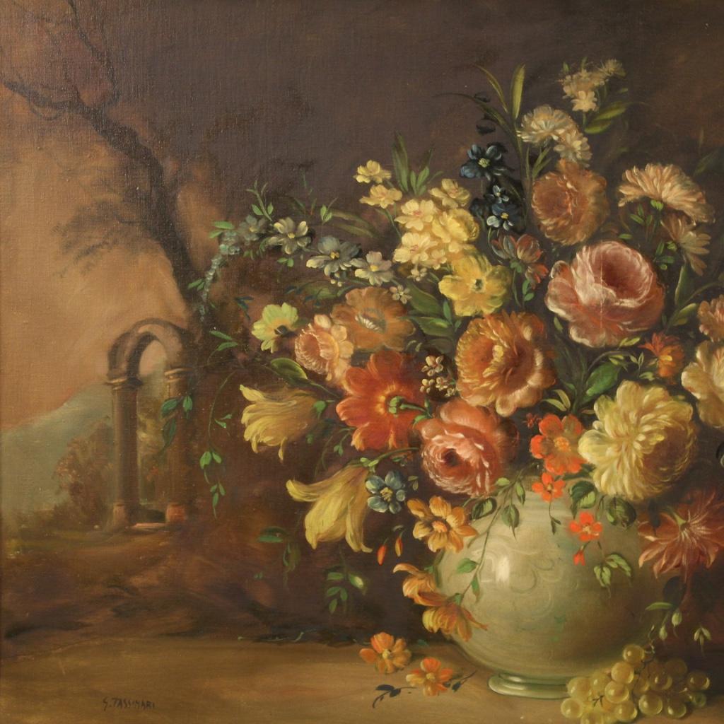 Italian Signed Painting Still Life, 20th Century For Sale 4