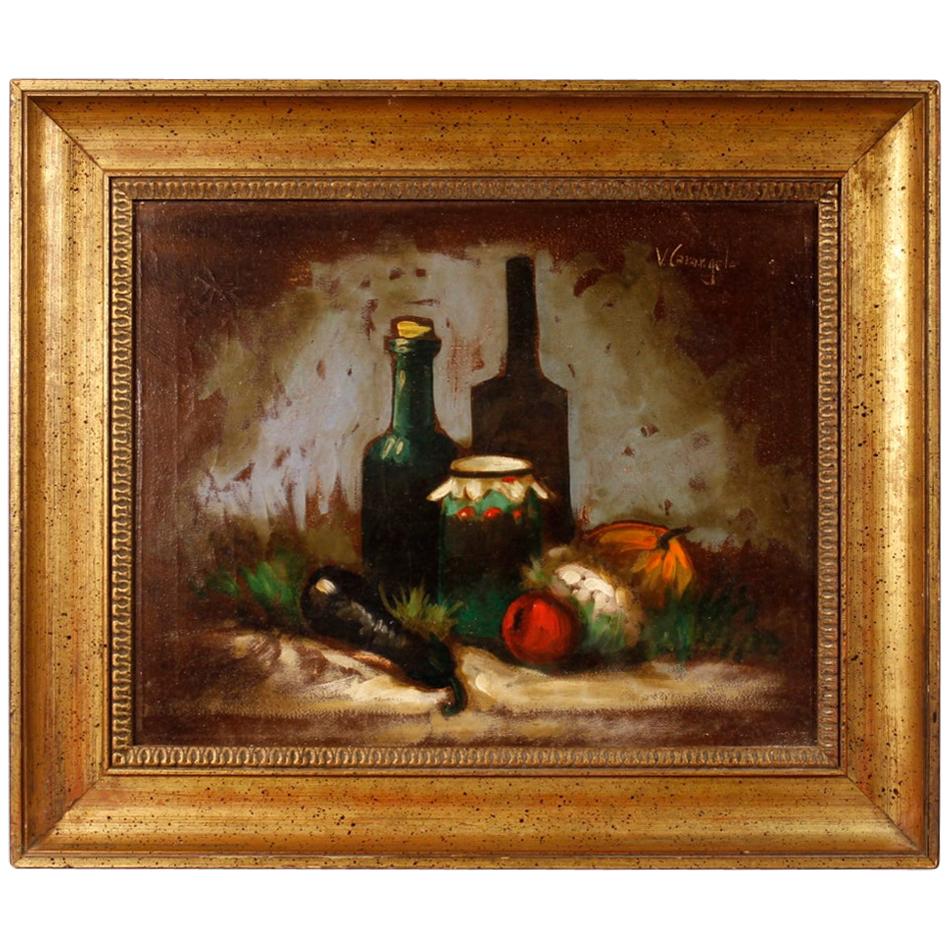 Italian Signed Painting Still Life, 20th Century For Sale