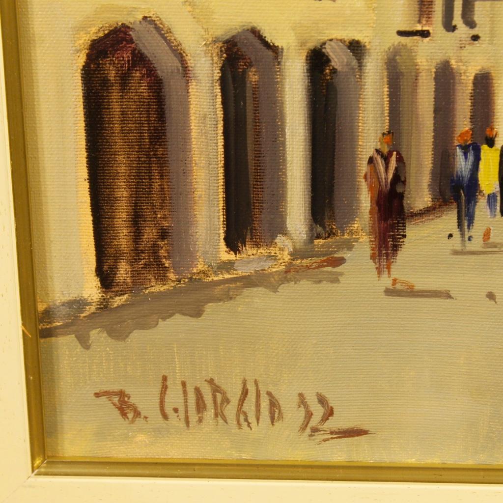 Italian Signed Painting View of the Village Oil on Canvas from 20th Century 2