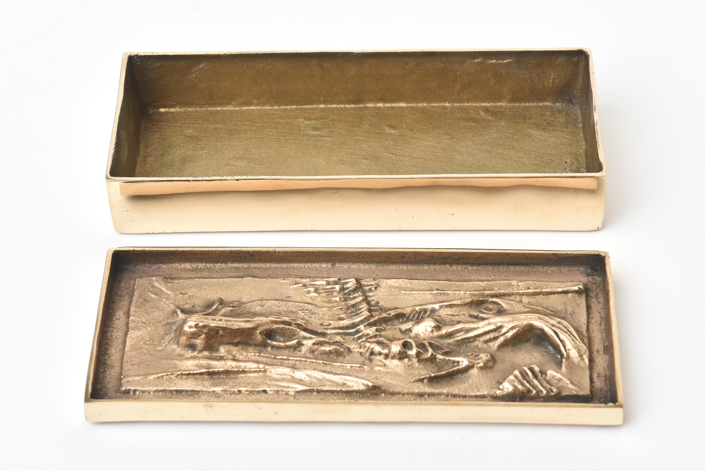 Arnoldo Pomodoro Bronze Sculptural Italian Two Part Box Vintage For Sale 1