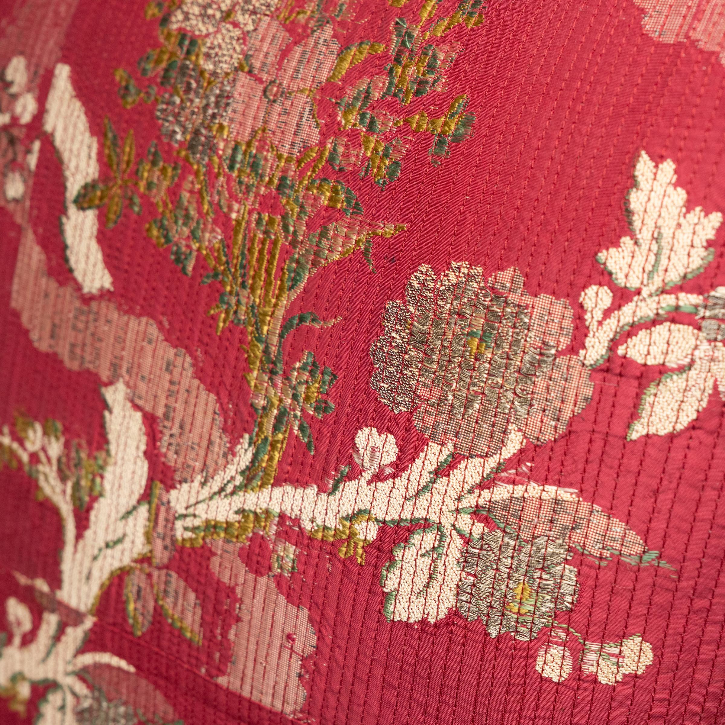 American Italian Silk Brocade Pillow For Sale