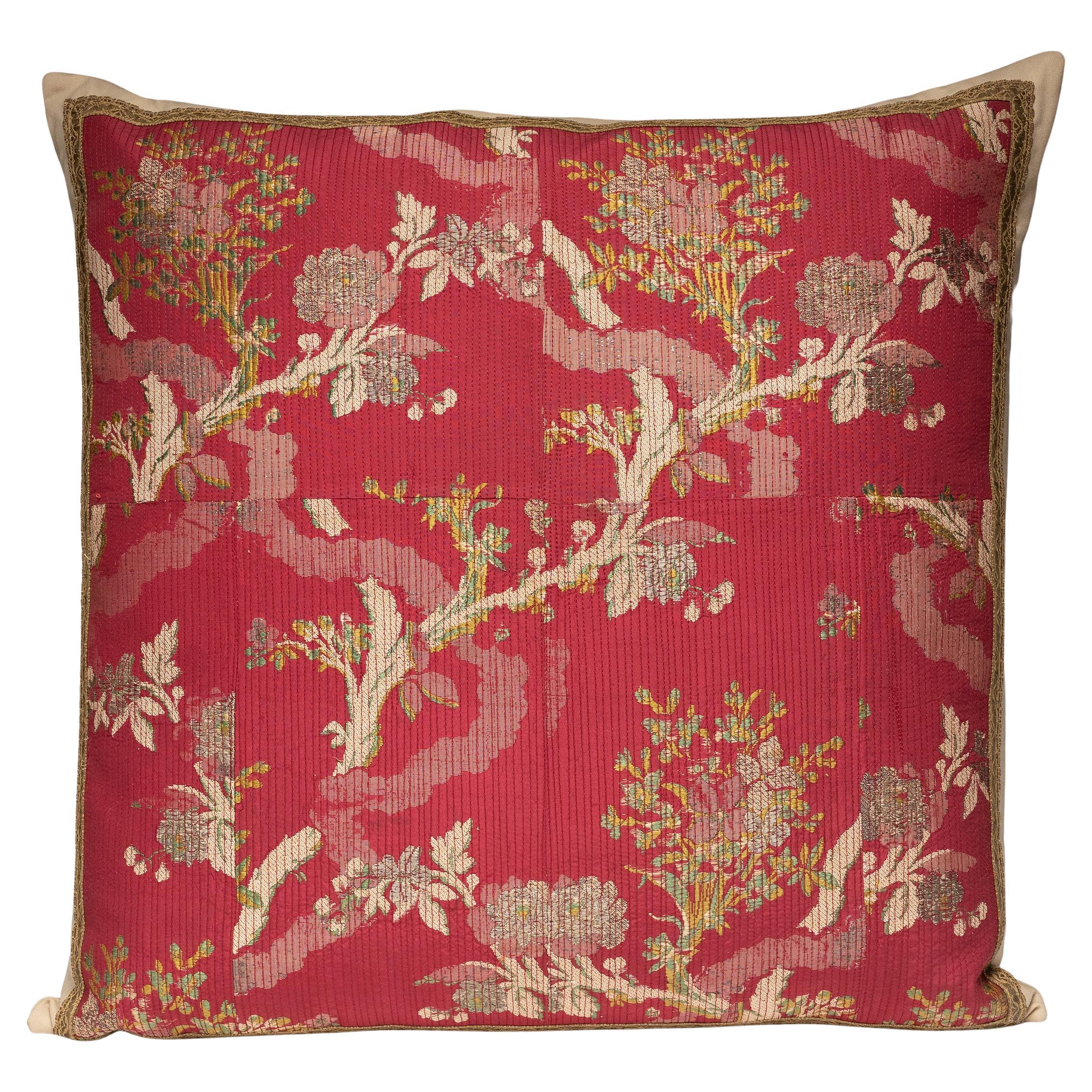 Italian Silk Brocade Pillow For Sale