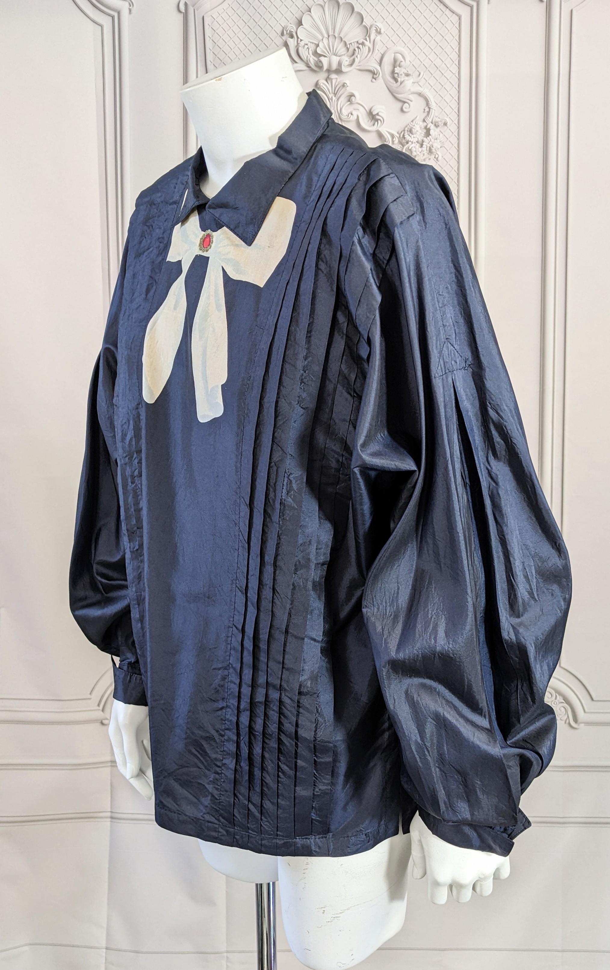 Italian Silk Taffeta Trompe L'Oiel Blouse In Good Condition For Sale In New York, NY