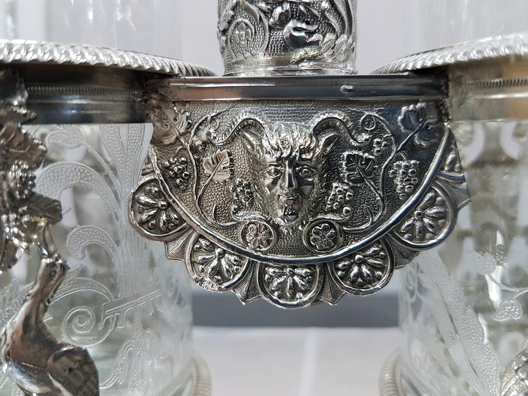 Hand-Crafted Italian Silver 950 Cruet by Gioanni Gilardi, Silversmith in Turin, 1824