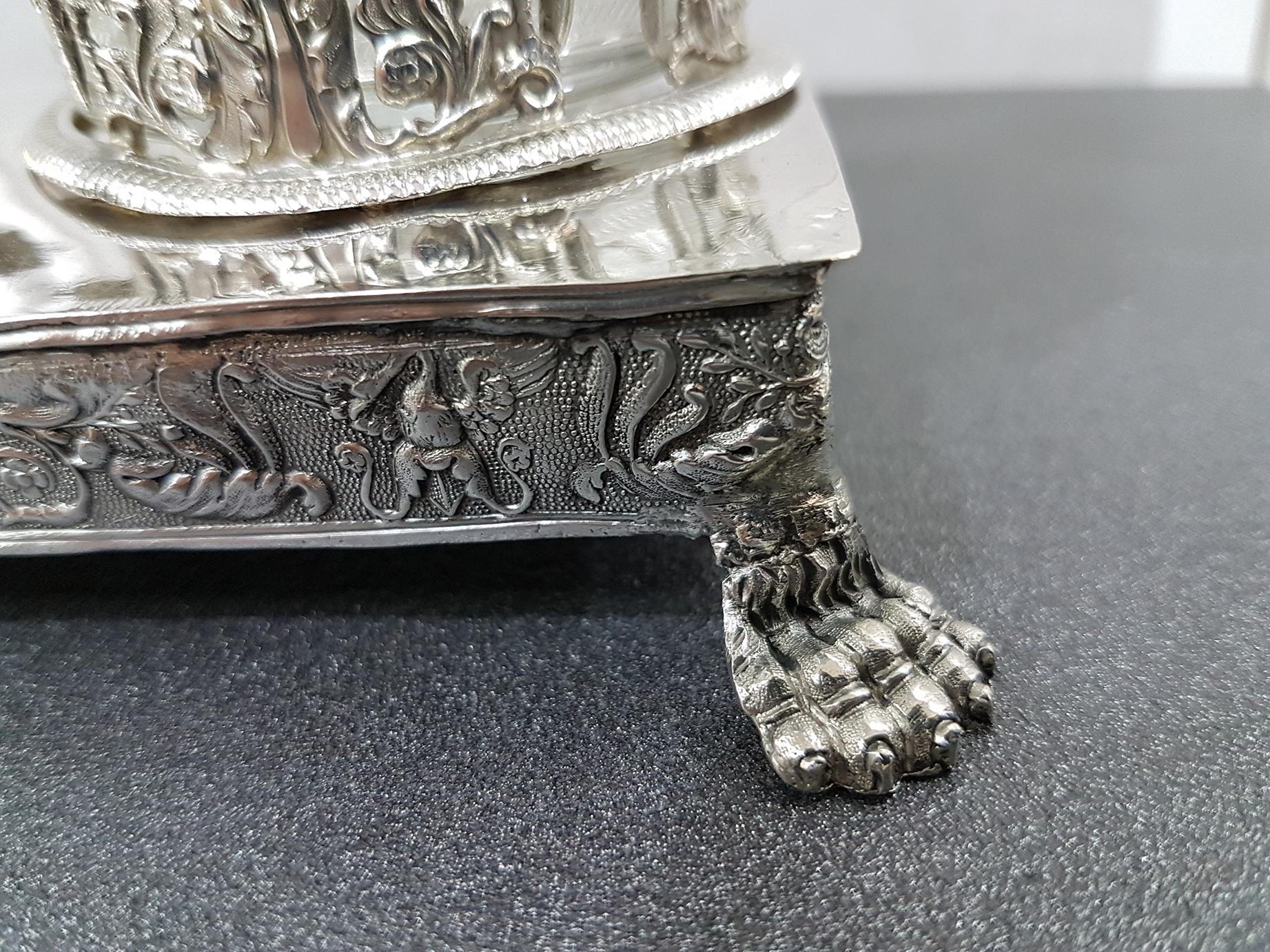 Italienisches Silber 950-Krümelentferner von Gioanni Gilardi, Silberschmied in Turin, 1824 (19. Jahrhundert)