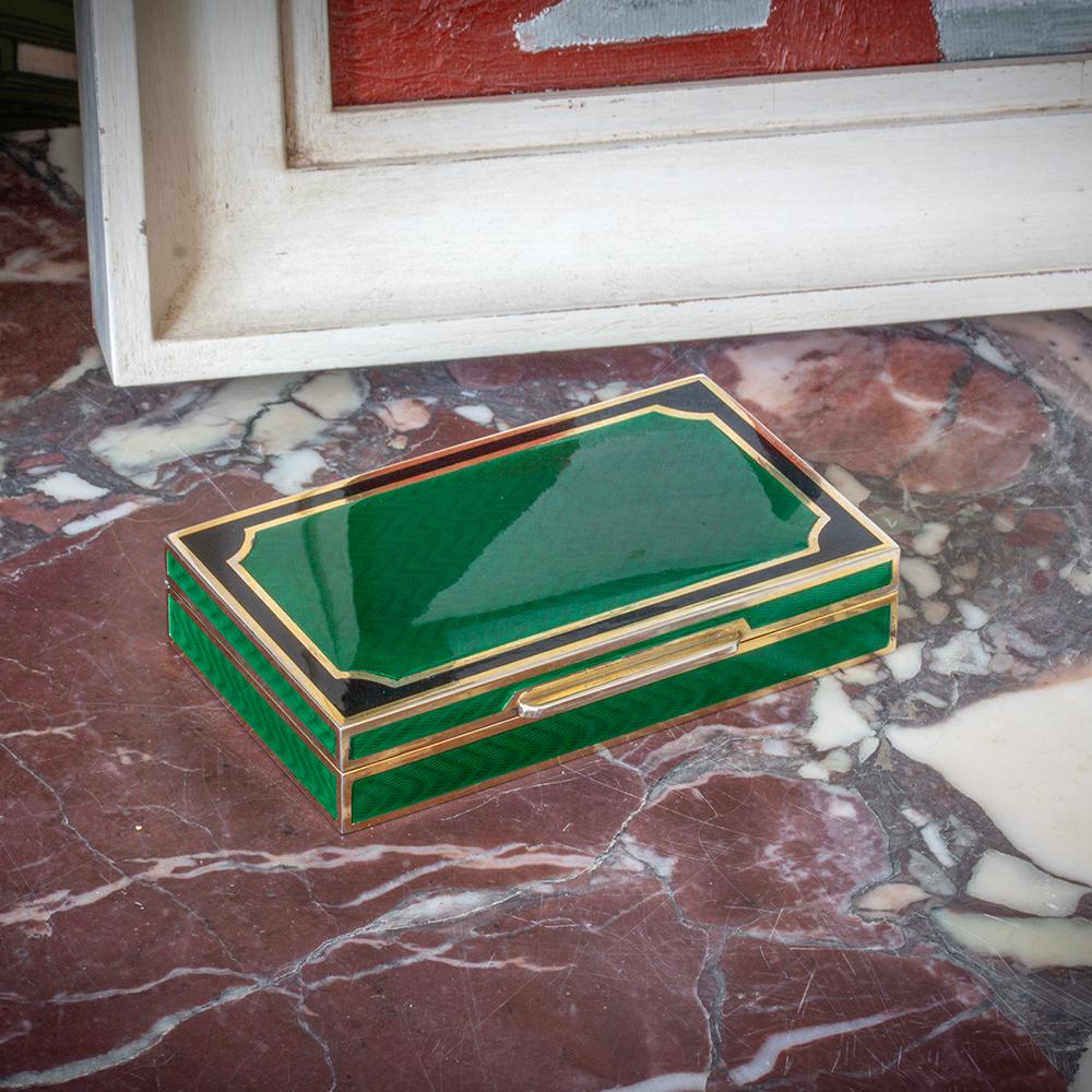 Italian Silver and Enamel Box For Sale 5
