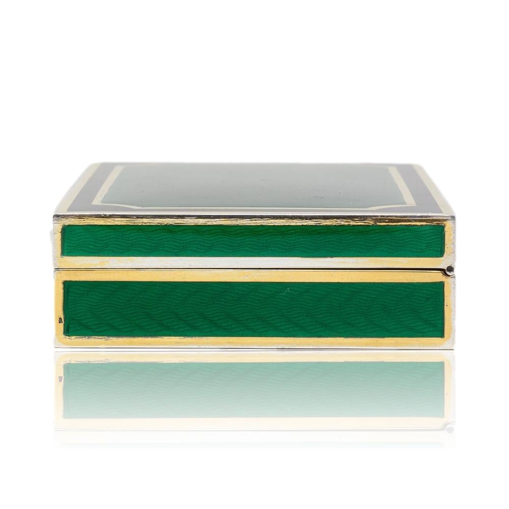 Gold Plate Italian Silver and Enamel Box For Sale