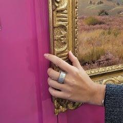 Bague italienne vintage en argent et émail vert