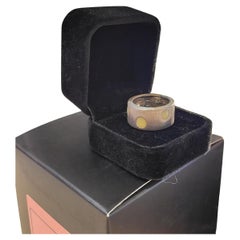 Italian Silver and green enamel ring, Vintage