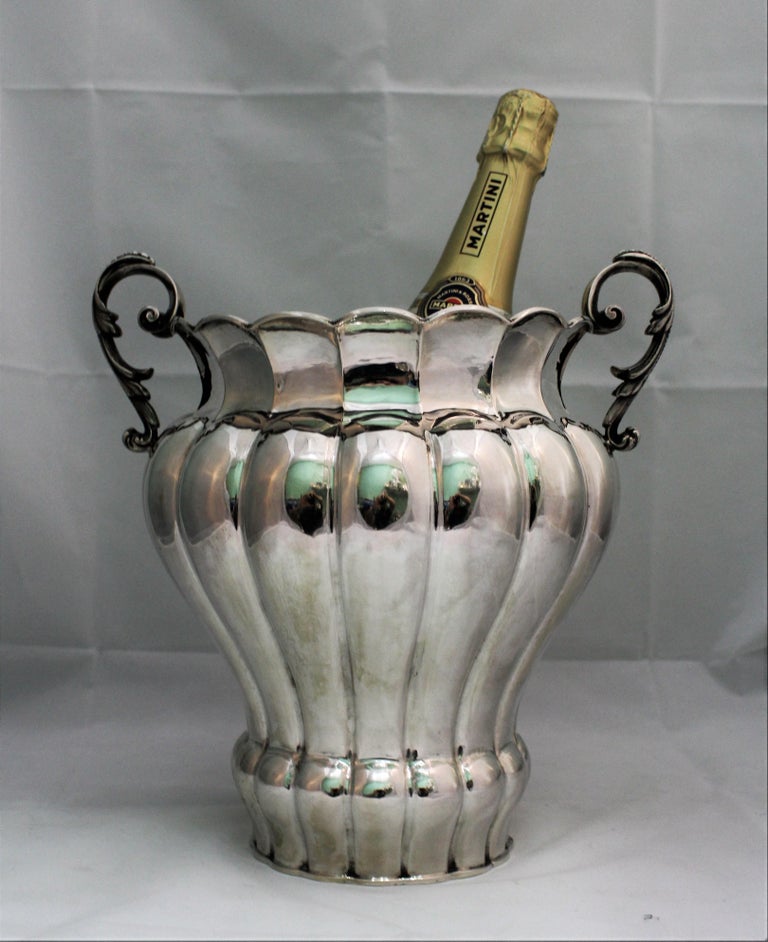 Italian Silver Art Deco Wine Cooler, 1930s For Sale at 1stDibs