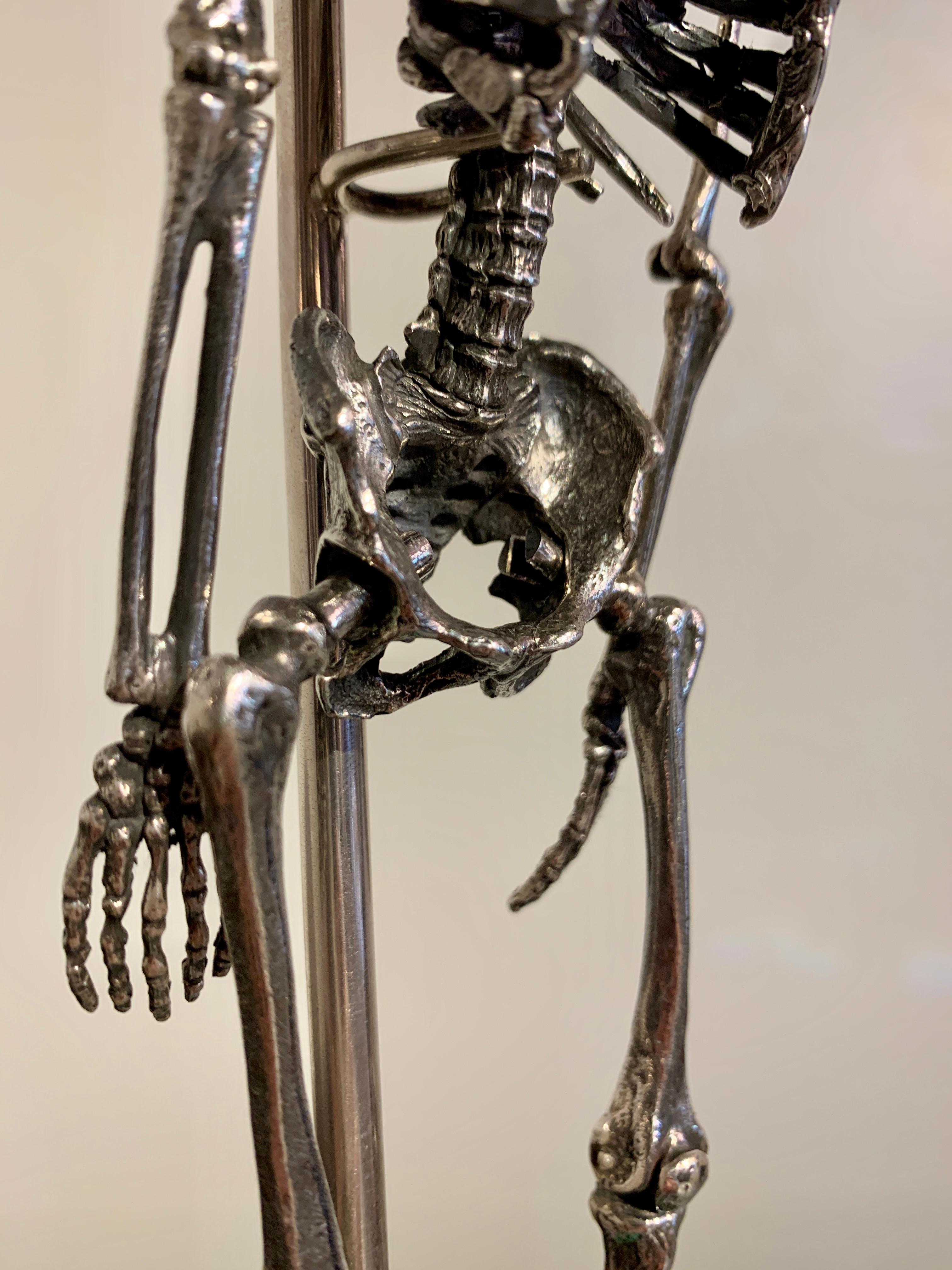 Italian Silver Articulated Human Skeleton Model, Mid 20th Century 5