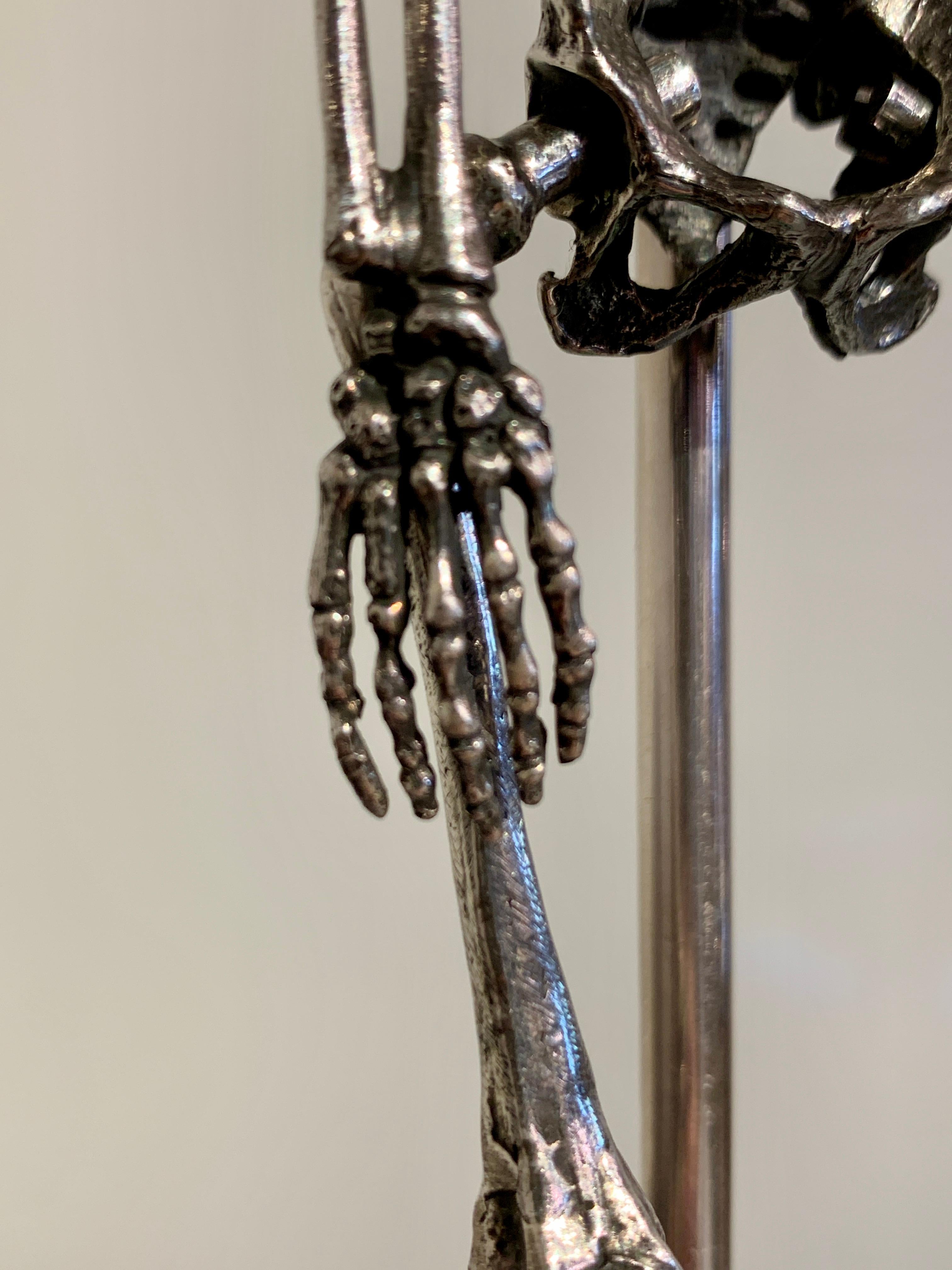 Italian Silver Articulated Human Skeleton Model, Mid 20th Century 6