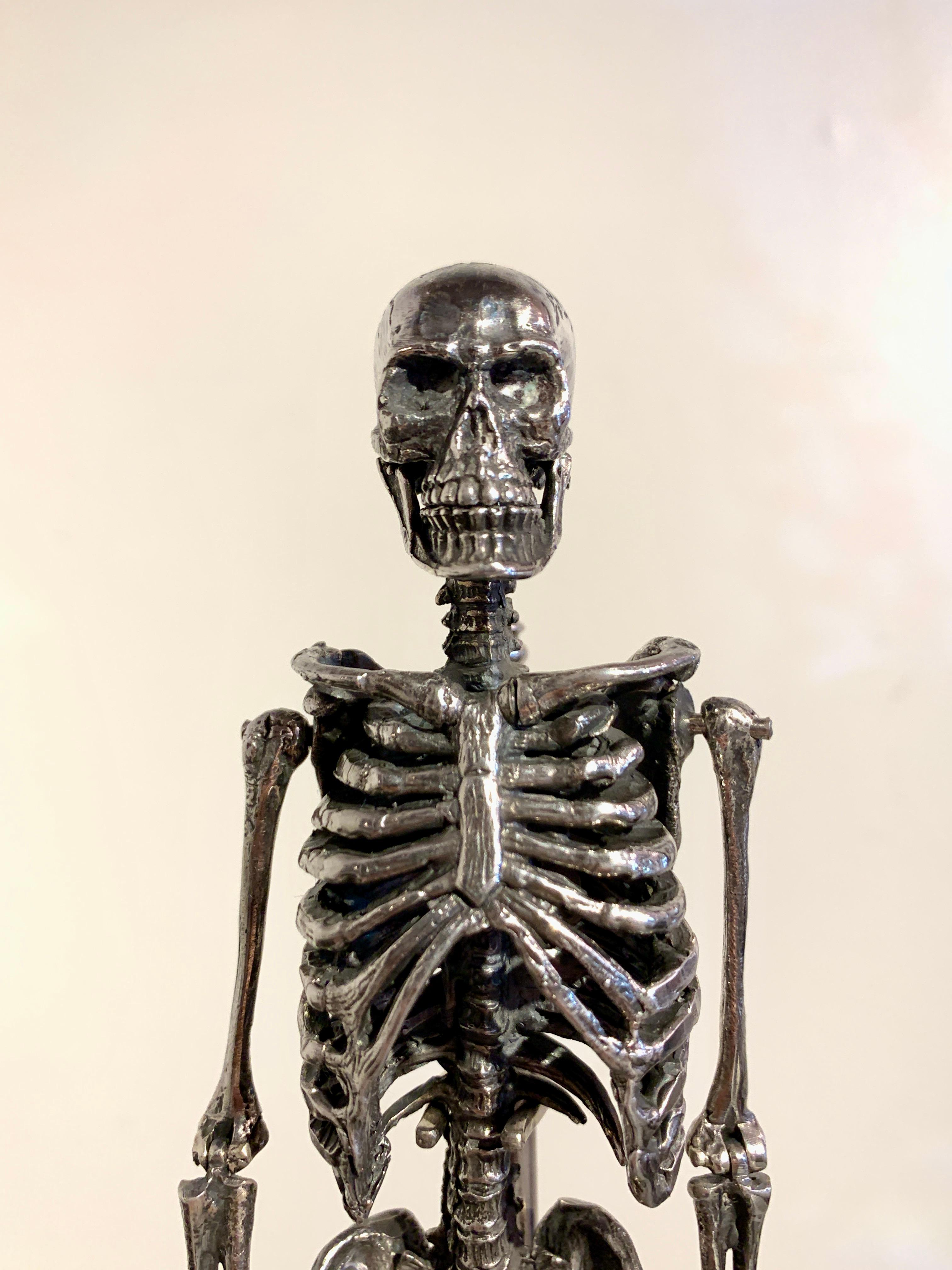 Italian Silver Articulated Human Skeleton Model, Mid 20th Century 7