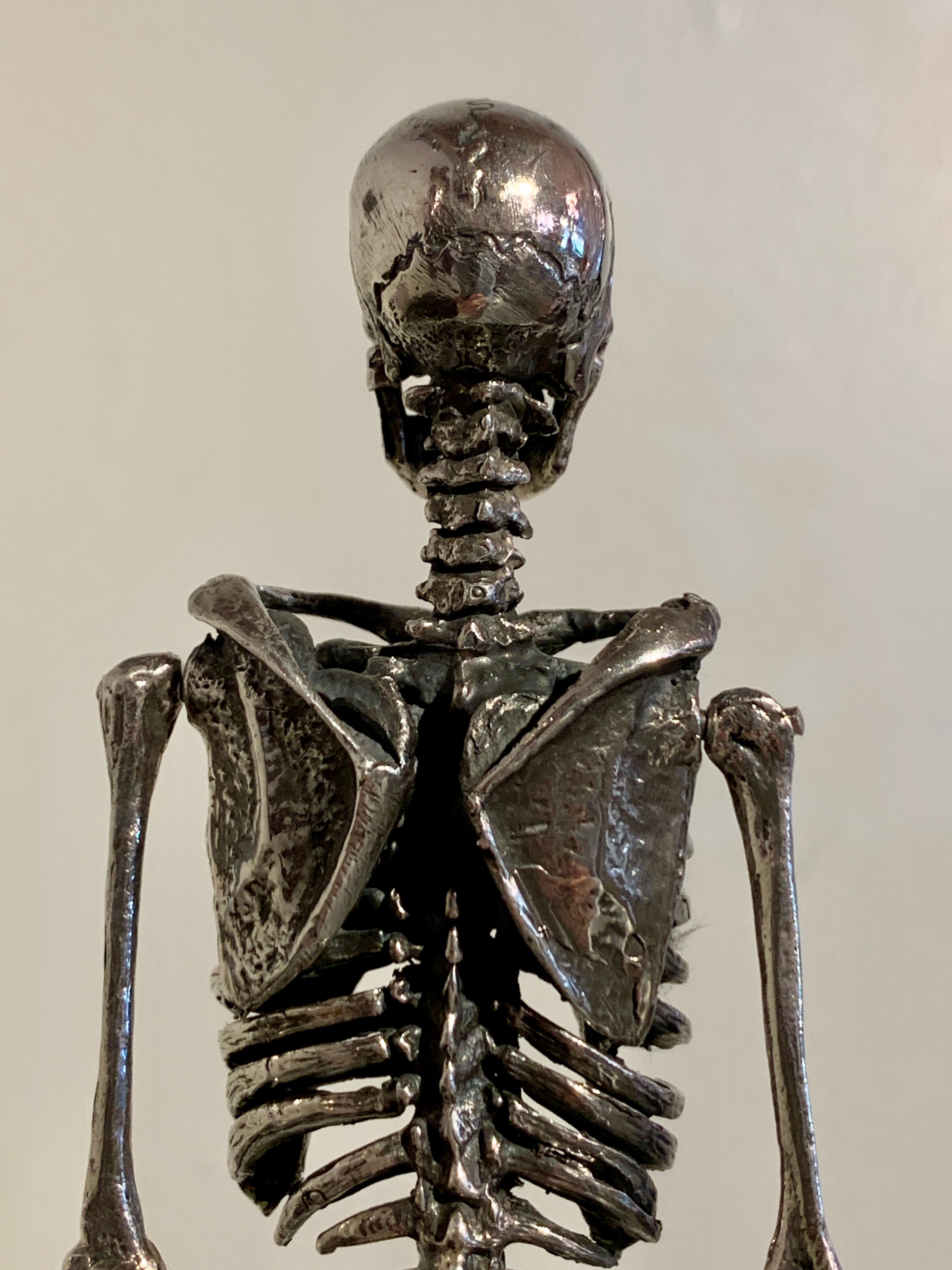 Italian Silver Articulated Human Skeleton Model, Mid 20th Century 10