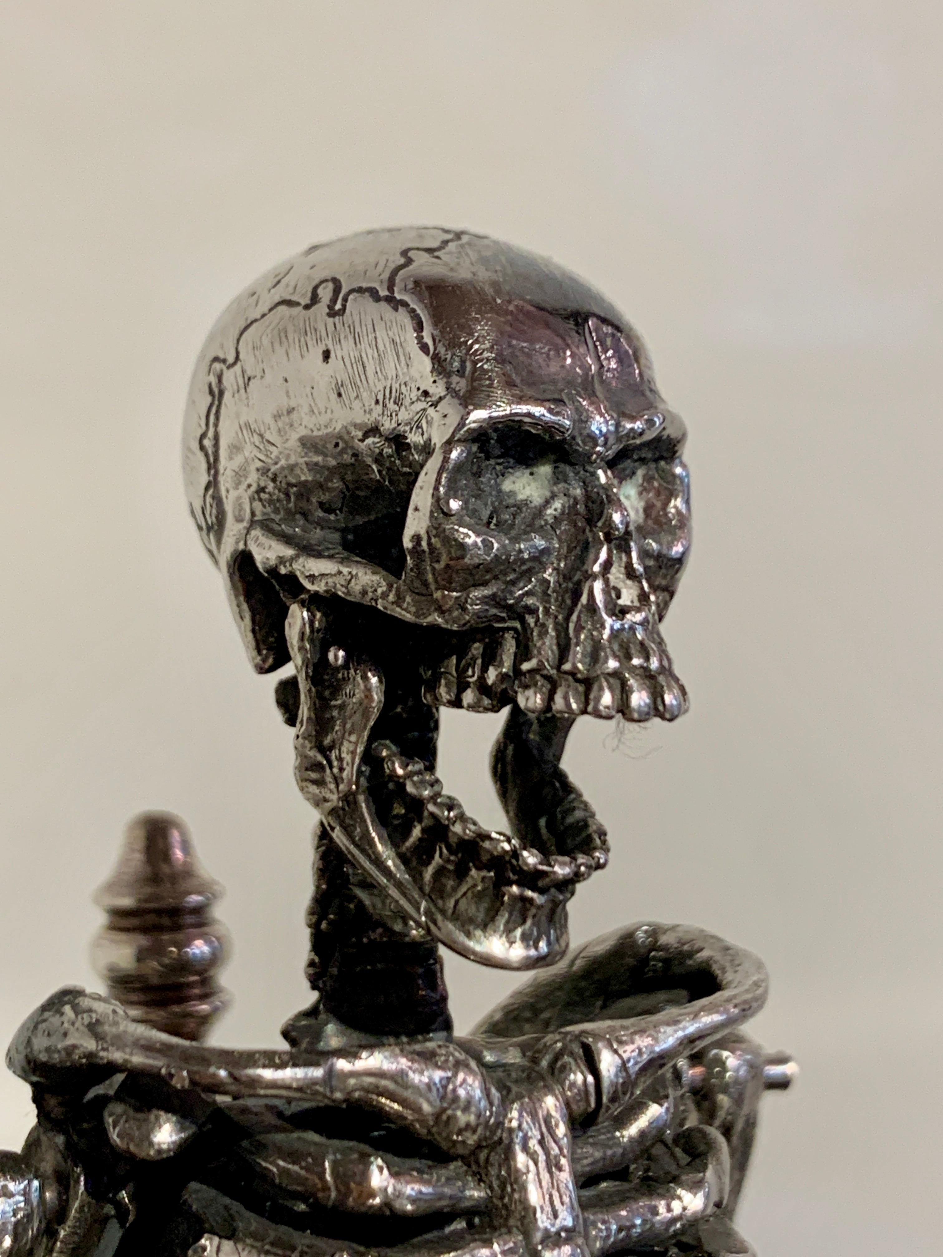 Italian Silver Articulated Human Skeleton Model, Mid 20th Century 1